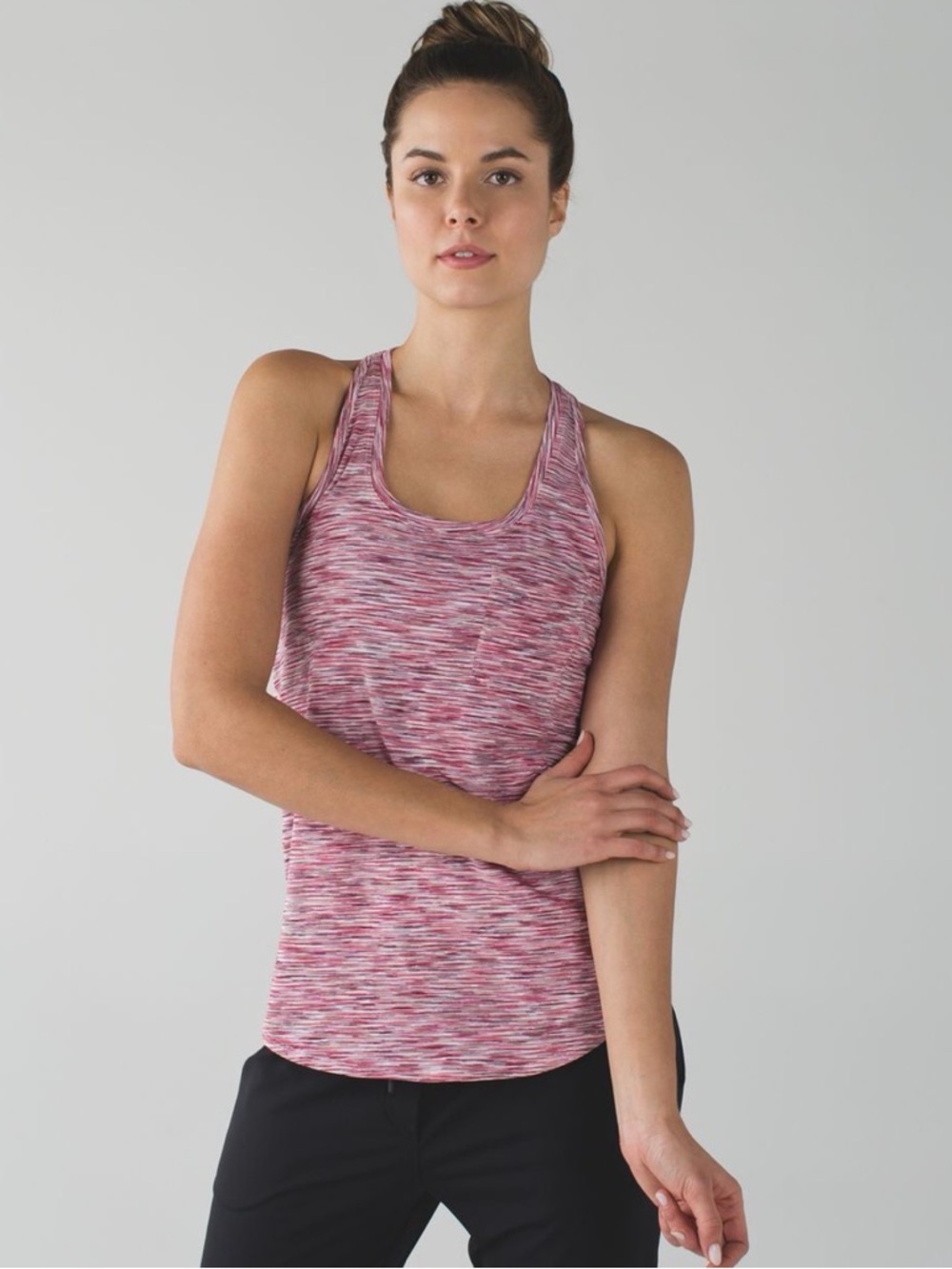 lululemon Yogi Racer Back III tank in 4 Color Space Dye White Minty Pink